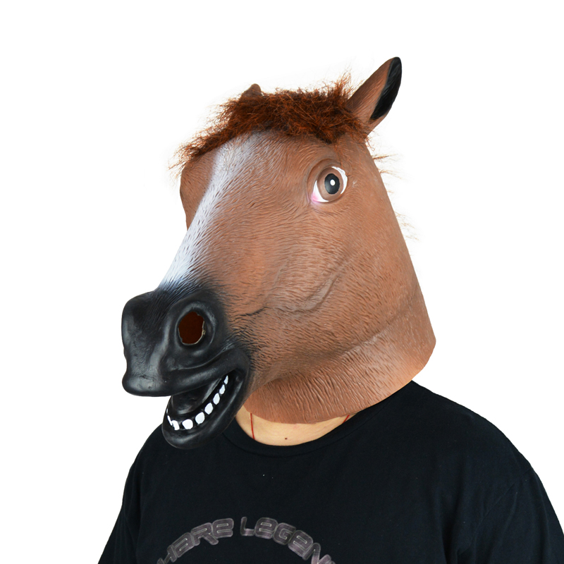 Latex Brown Horse Head Mask - GLM-A0002BR | LarpGears