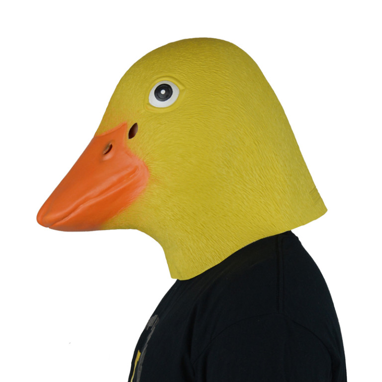 LarpGears Deluxe Novelty Halloween Latex Duck Mask Adult Size Yellow